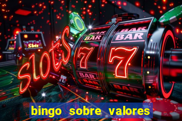 bingo sobre valores para imprimir